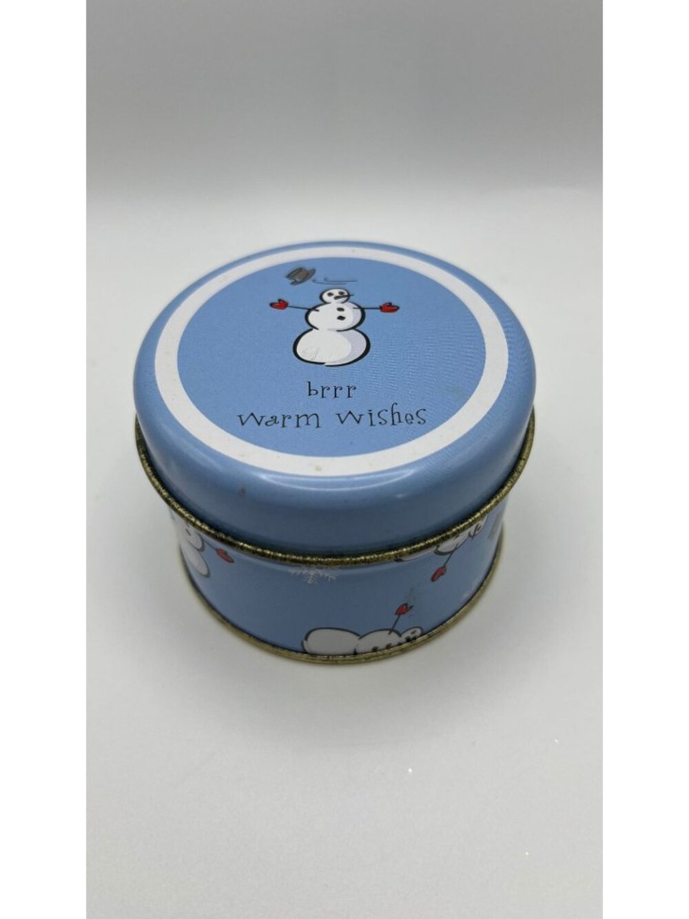 Merry Brite Snowman Tin Candle 3.5oz Winter Decor 2005 CVS